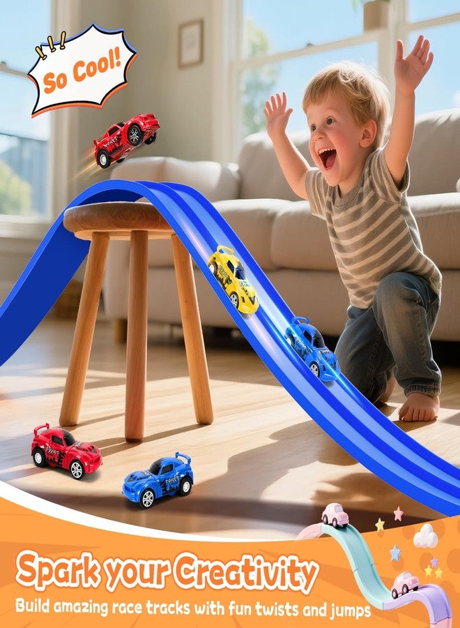 KETIEE Flex Tracks 16 Ft for Kids, Flexible Race Car Ramp Track with 2 Small Racecars and 4 Suction Cups Compatible with Diecast 1/64th Cars,Rolls Up Portable Racetrack for Ages 3 & Up - Image 4